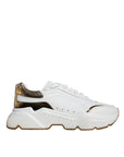 Dolce & Gabbana White Gold DAYMASTER Leather Sneakers Shoes