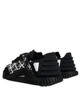 Dolce & Gabbana Black Logo Lace Up Low Top NS1 Sneakers Shoes