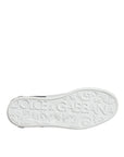 Dolce & Gabbana White Leather Logo Portofino Sneaker Shoes