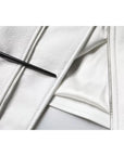 Dolce & Gabbana White Lambskin Leather Biker Coat Jacket