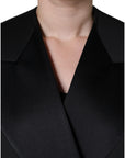 Dolce & Gabbana Black Polyester Double Breasted Coat Jacket