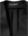 Dolce & Gabbana Black Polyester Double Breasted Coat Jacket