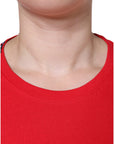 Dolce & Gabbana Red Cotton Crew Neck Short Sleeve Tee T-shirt