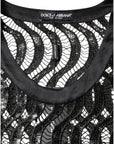 Dolce & Gabbana Black Sequin Sleeveless Tank Blouse Top