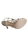 Dolce & Gabbana Beige Leather Stiletto Heels Sandals Shoes