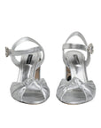 Dolce & Gabbana Silver Mirror Heels KEIRA Sandals Shoes