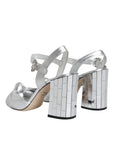 Dolce & Gabbana Silver Mirror Heels KEIRA Sandals Shoes
