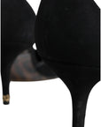 Dolce & Gabbana Black Suede Ankle Strap Heels Pumps Shoes