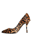 Dolce & Gabbana Brown Leopard Calf Hair Heels Pumps Shoes