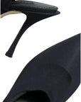 Dolce & Gabbana Black Jersey Stretch Heels Slingback Shoes