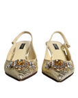 Dolce & Gabbana Gold Crystal Pumps Heels Slingbacks Shoes