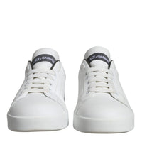 Dolce & Gabbana White Leather Portofino Low Top Sneakers Shoes