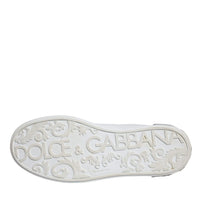Dolce & Gabbana White Leather Portofino Low Top Sneakers Shoes