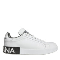 Dolce & Gabbana White Leather Portofino Low Top Sneakers Shoes