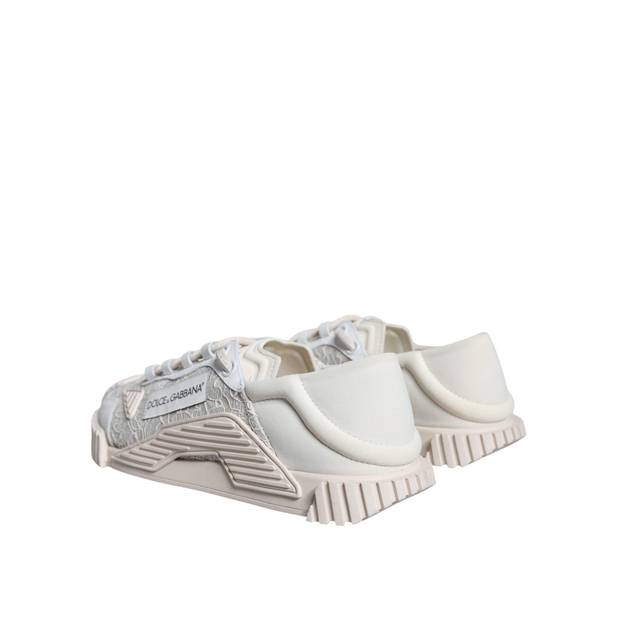 Dolce & Gabbana White Lace NS1 Low Top Sneaker Sports Shoes