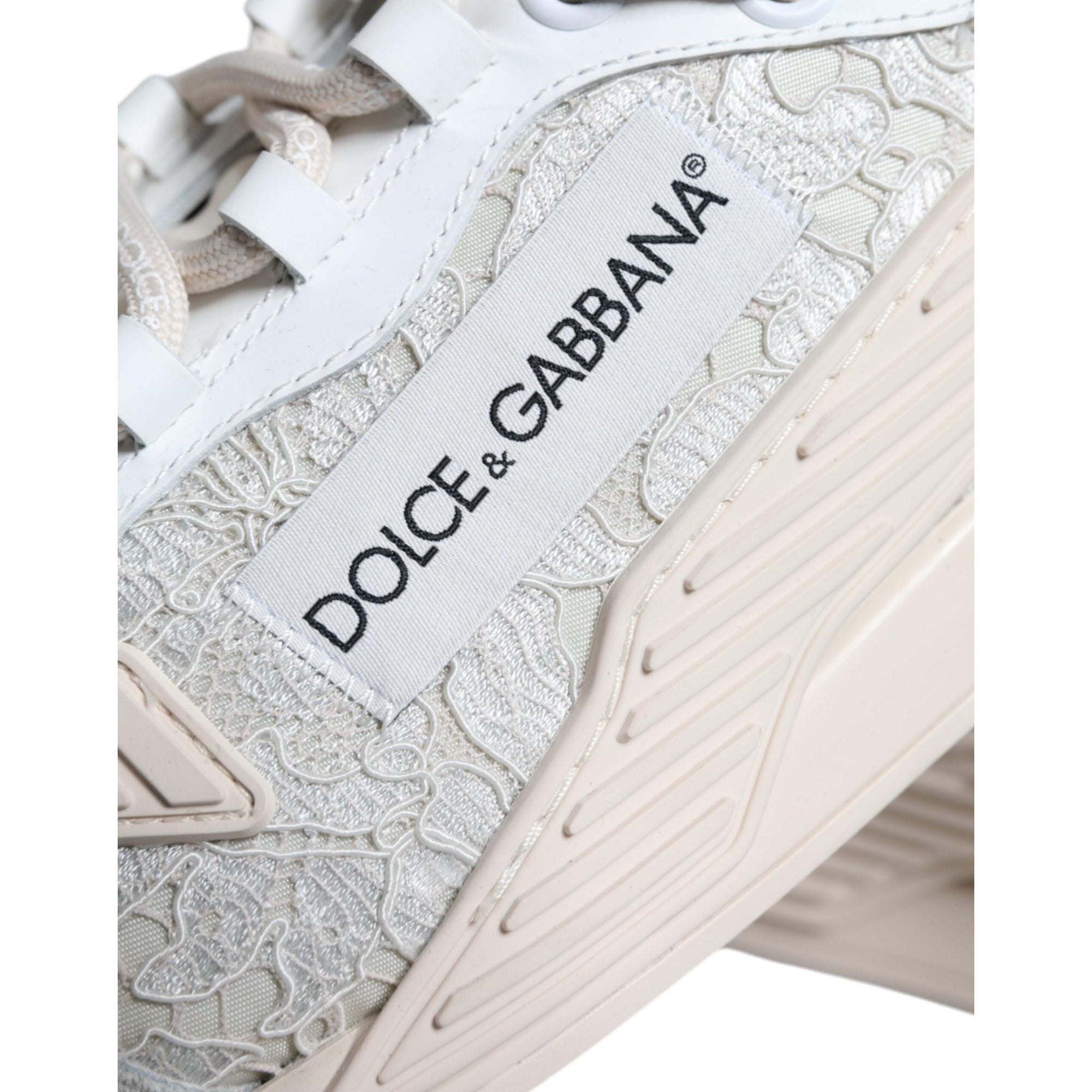 Dolce & Gabbana White Lace NS1 Low Top Sneaker Sports Shoes
