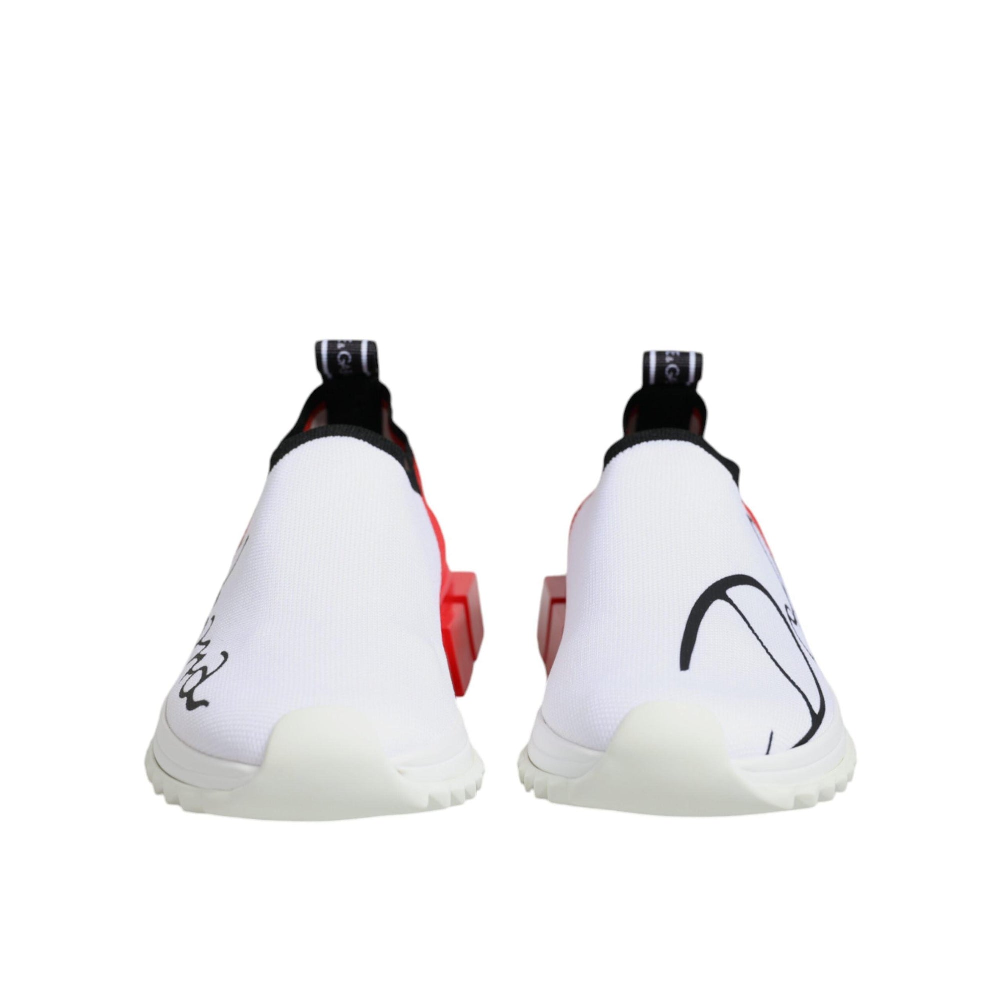 Dolce & Gabbana White Red Low Top Sorrento Men Sneakers Shoes