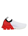 Dolce & Gabbana White Red Low Top Sorrento Men Sneakers Shoes