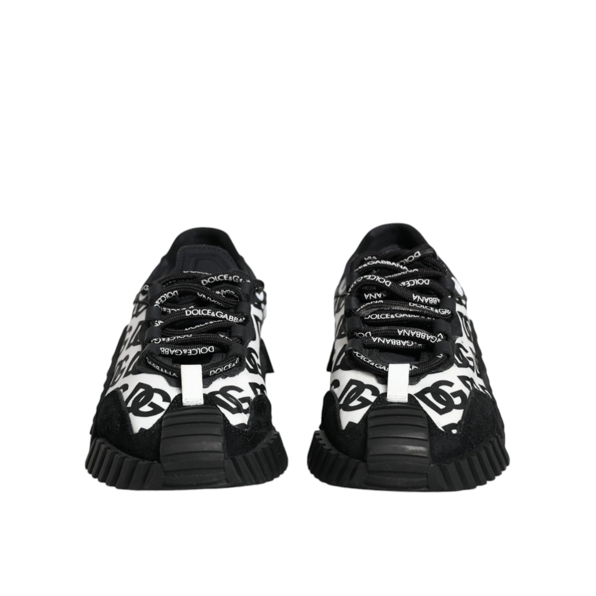 Dolce & Gabbana Black Logo Lace Up Low Top NS1 Sneakers Shoes