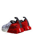 Dolce & Gabbana White Red Low Top Sorrento Men Sneakers Shoes