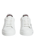 Dolce & Gabbana White Pink Portofino Low Top Sneakers Shoes