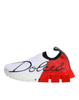 Dolce & Gabbana White Red Low Top Sorrento Men Sneakers Shoes