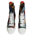 Dolce & Gabbana Multicolor Patchwork Logo High Top Sneakers Shoes