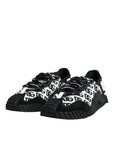 Dolce & Gabbana Black Logo Lace Up Low Top NS1 Sneakers Shoes