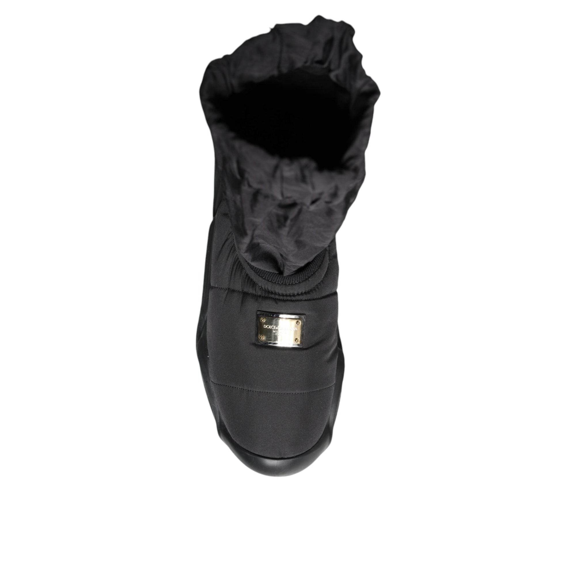 Dolce & Gabbana Black Slip On Wave Socks Sneakers Shoes