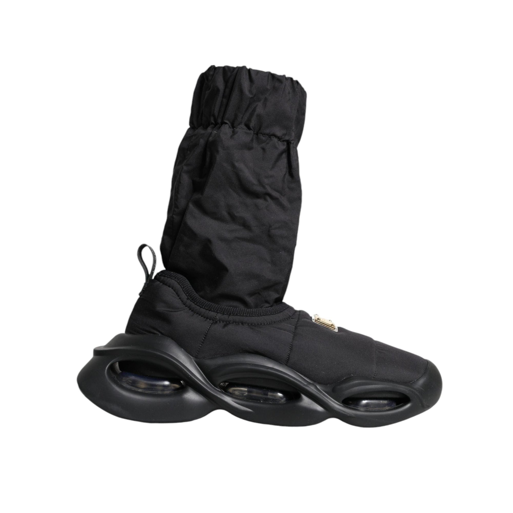 Dolce & Gabbana Black Slip On Wave Socks Sneakers Shoes