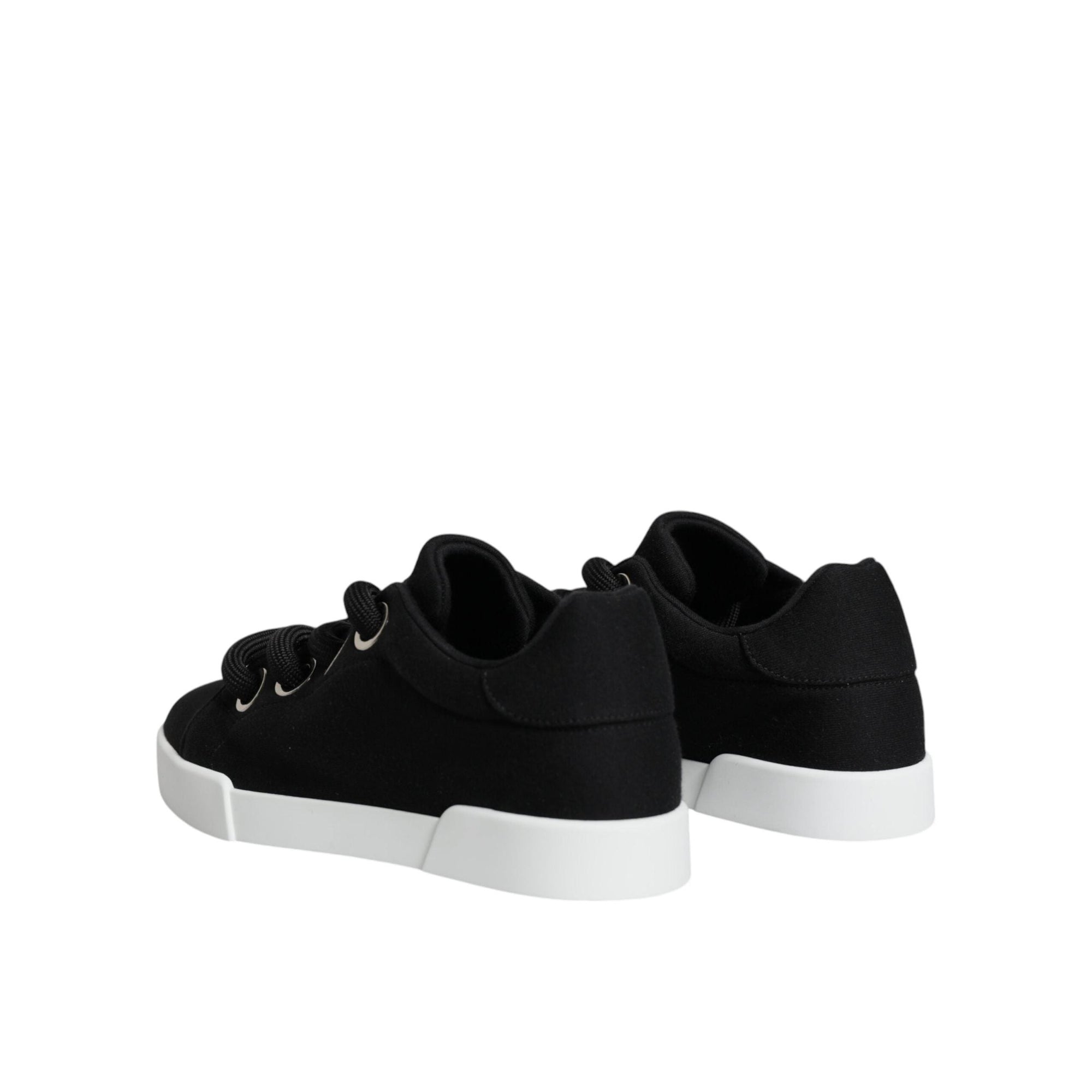 Dolce & Gabbana Black White Portofino Low Top Sneakers Shoes