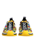 Dolce & Gabbana Yellow Sorrento Crystals Low Top Sneakers Shoes