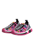Dolce & Gabbana Pink Sorrento Crystals Low Top Sneakers Shoes