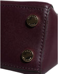 Michael Kors Purple Leather Logo Plaque Crossbody MINDY Satchel Bag