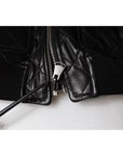 Dolce & Gabbana Black Calf Leather Quilted Full Zip Jacket