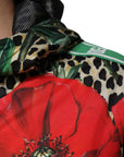 Dolce & Gabbana Multicolor Leopard Floral Hooded Jacket