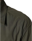 Dolce & Gabbana Military Green Cotton Bend Collared Coat Jacket