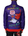 Dolce & Gabbana Purple YEAR OF THE PIG Full Zip Bomber Jacket