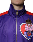 Dolce & Gabbana Purple YEAR OF THE PIG Full Zip Bomber Jacket