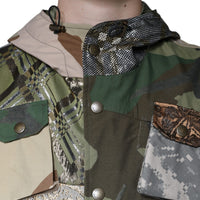 Dolce & Gabbana Multicolor Patchwork Hooded Vest Jacket