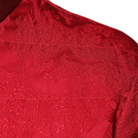 Dolce & Gabbana Red Quilted Bomber Gold Crown Logo Jacket