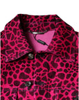 Dolce & Gabbana Fuchsia Leopard Button Down Collared Jacket
