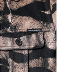 Dolce & Gabbana Brown Tiger Button Down Collared Jacket