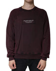Dolce & Gabbana Maroon Logo Crew Neck Men Sweatshirt Sweater