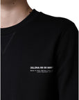 Dolce & Gabbana Black Logo Print CrewNeck Sweatshirt Sweater