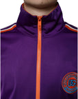 Dolce & Gabbana Purple Polyester Full Zip Long Sleeve Sweater