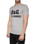 Dolce & Gabbana Gray Logo Print Crewneck Short Sleeve T-shirt