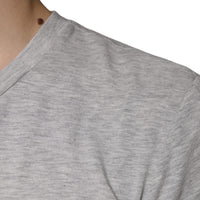 Dolce & Gabbana Gray Logo Print Crewneck Short Sleeve T-shirt
