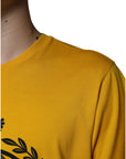 Dolce & Gabbana White Yellow Logo Print Short Sleeve T-shirt