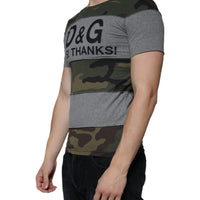 Dolce & Gabbana Multicolor Camouflage Cotton Crew Neck T-shirt